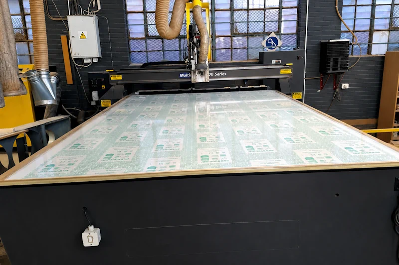 CNC cutting full sheets of acrylic, plastics and wood at Moriah Plastics Johannesburg workshop