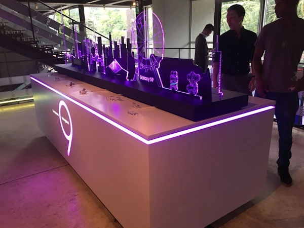 Acrylic display fabrication and finishing detail