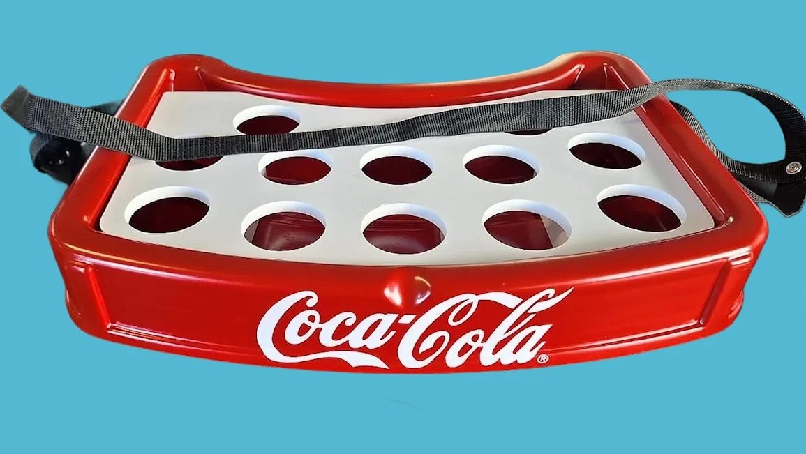 Promotional neck tray with adjustable straps and front branding