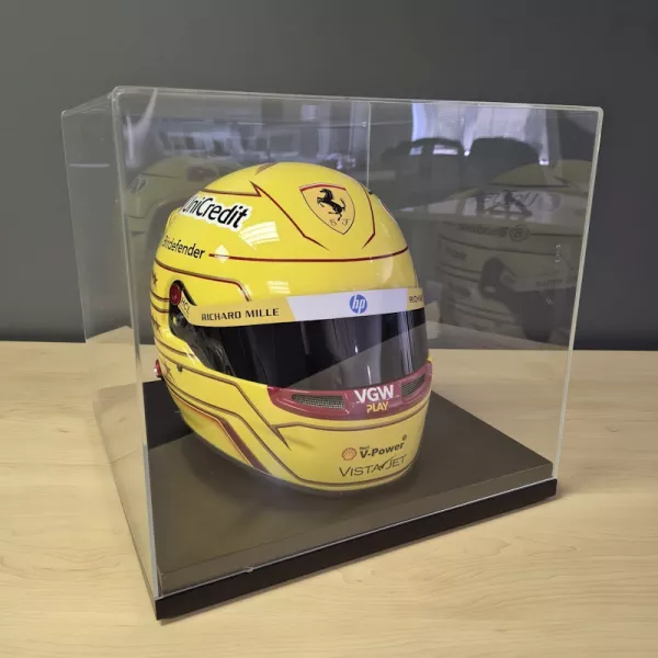 Premium custom acrylic presentation case with polished edges and branded base — for awards and collectibles, Johannesburg.