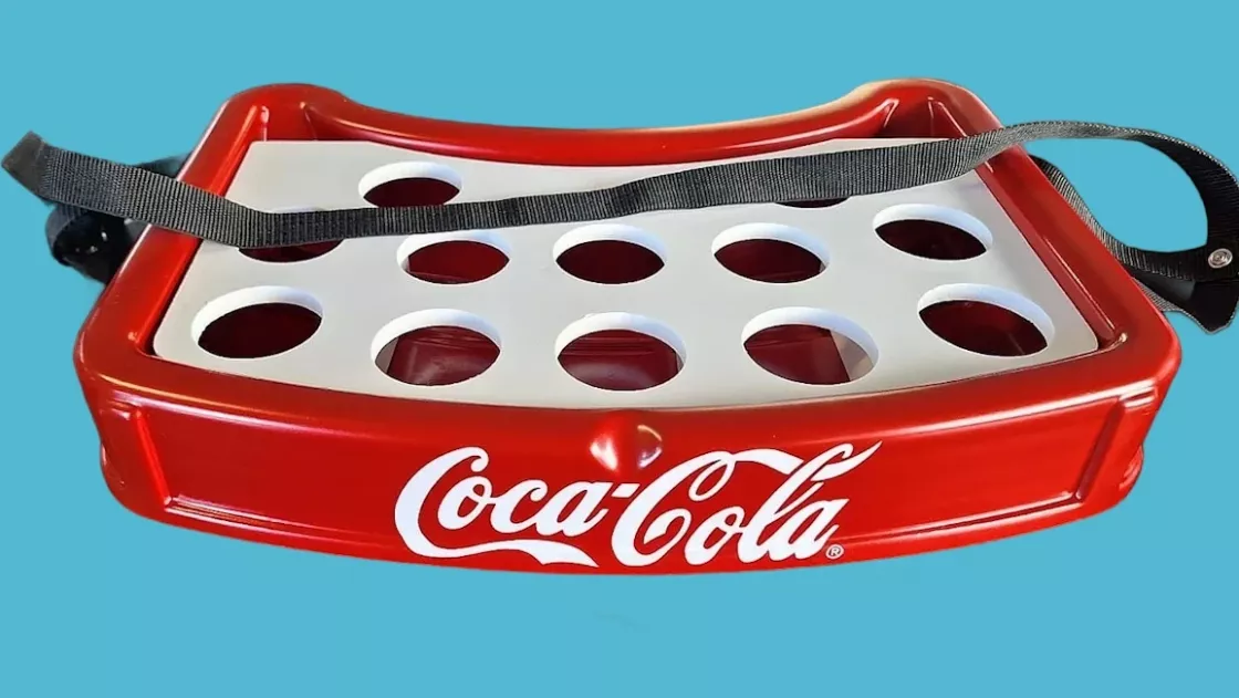 Promotional neck tray with adjustable straps and front branding