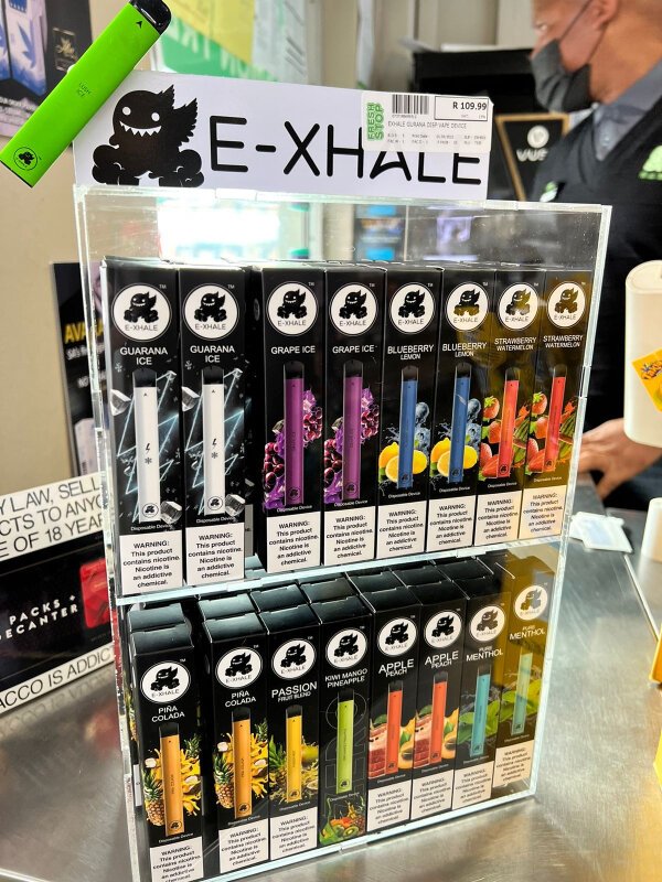 Custom acrylic countertop display — forecourt vape rollout